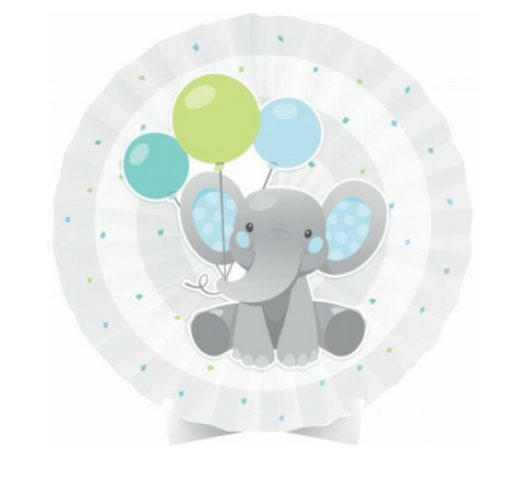 Enchanting Elephant Paper Fan Centerpiece 1CT. - Boy