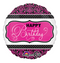 18" Pink Black White Bday Balloon pkg.