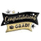 38" Congrats Grad Black and Gold Shape Graduation Balloon #496