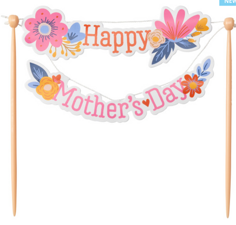 CAKE TOPPER - Happy Mother's Day Banner