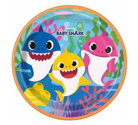 BABY SHARK 9IN PAPER PLATES