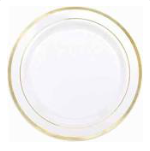 10.25" WHITE PLATE W/ GOLD HOT STAMP - 8CT.
