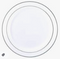 10.25" WHITE PLATE W/ SILVER HOT STAMP - 8CT