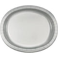 Shimmering Silver Paper Oval Platter 8ct
