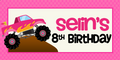 Hot Pink Monster Truck Birthday Custom Banner
