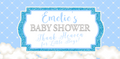 Baby Blue Clouds Baby Shower Custom Banner