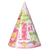Pink Safari 1st Birthday Party Hats 8ct