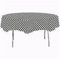Black Checkered 82in Octy-Round Tablecover