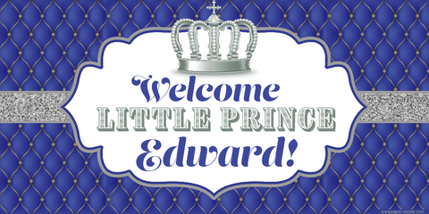 Purple and Silver Little Prince Baby Custom Banner