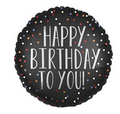 18" Happy Birthday To You Satin Dots Balloon #71