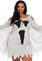 Adult Plus-Size Jersey Ghost Long Sleeve Halloween Dress