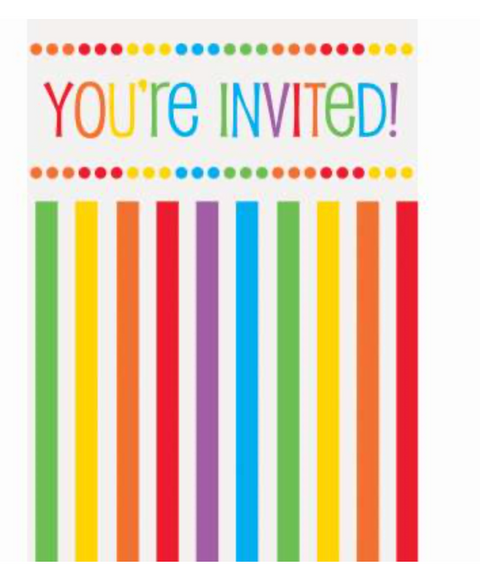Rainbow Bday Invites
