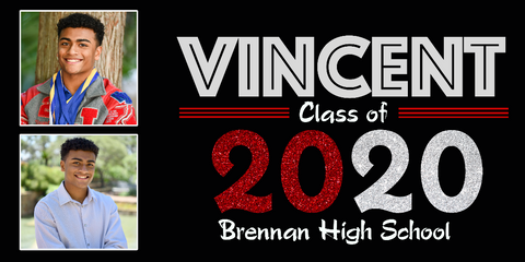 Red and Black Class of Graduation Custom Banner