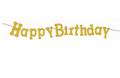 4″ Happy Birthday Banner – Gold Diamond