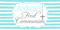 Striped Blue and White Communion Custom Banner