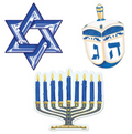 9½" Double-Sided Hanukkah Cutouts 3ct
