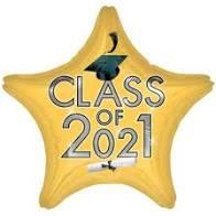 18" Class of 2021 Gold Balloon