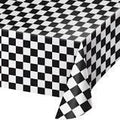 Black Checkered Plastic Table cover 54 X 108 1CT