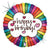 18" Retro Rainbow Bday Holo Balloon #11