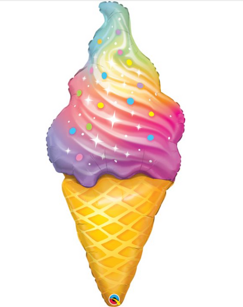 45" Rainbow Ice Cream Balloon Shape #279