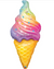 45" Rainbow Ice Cream Balloon Shape #279