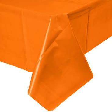 Sun-kissed Orange Plastic Table Cover 54"x108"