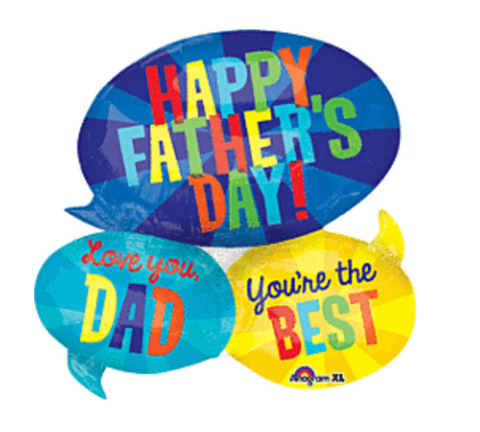 28" Happy Father's Day Message Bubbles Shape Balloons