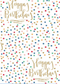 Hot Stamp Dots& HBday Script 24"x50' Gift wrap
