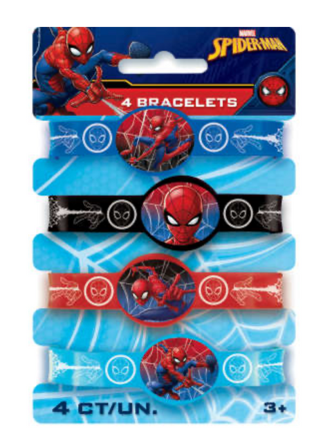 SpiderMan Stretchy Bracelets 4ct