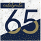 Navy & Gold Milestone 65th Lunch Napkins 16ct.