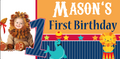 Lions and Tigers Circus Birthday Custom Banner