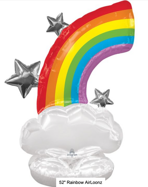 52" RAINBOW AIRLOONZ PACKAGE AIR-FILLED BALLOON
