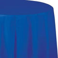 Cobalt Blue Plastic Octy-Round Table cover 82"