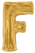 34"  Gold Letter F Balloon