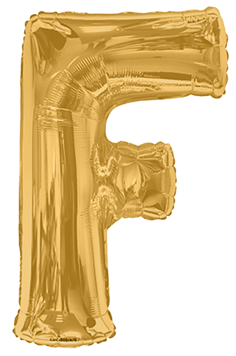 34"  Gold Letter F Balloon