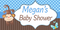 Blue Monkey Baby Shower Custom Banner