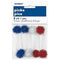 8CT RED/BLUE/SILVER FOOD COCKTAIL PICKS