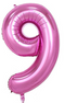 34" Pink Number 9 Balloon
