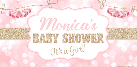 Pink Tutus Baby Shower Custom Banner
