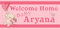 Pink Teddy Bear Welcome Home Baby Custom Banner