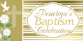 Floral Gold and White Baptism Custom Banner