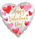 18" Satin Watercolor Happy Valentine's Day Balloon