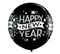 3' Qualatex New Year Confetti Dots Wrap Latex Balloon - Black 2CT.