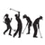 Golf Player Silhouettes 4ct
