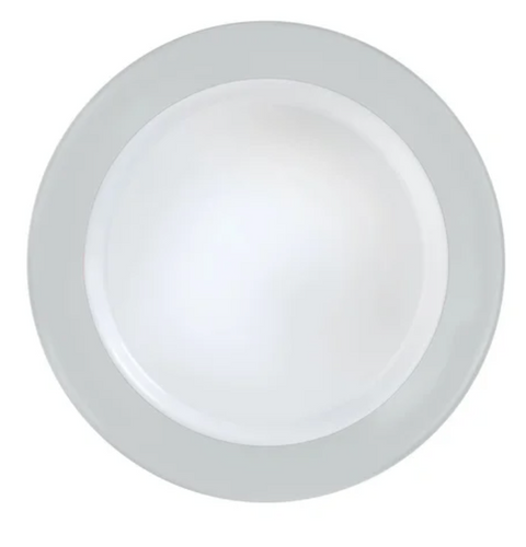 10.25" WHITE PLATE W/ SOLID SILVER HOT STAMP - 8CT