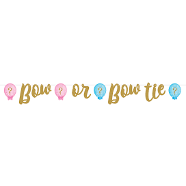 Bow or Bowtie Gender Reveal Ribbon Banner