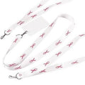 Breast Cancer Pink Ribbon Badge Holder lanyard