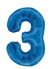 34" Blue Number 3 Balloon