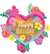 27" Happy Birthday Painted Flowers Balloon #264