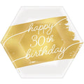 Golden Age 30th Birthday 7" Hexagon Metallic Plates 8ct